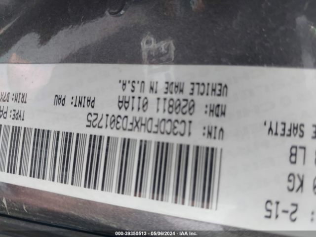 1C3CDFDHXFD301725 Dodge Dart Aero