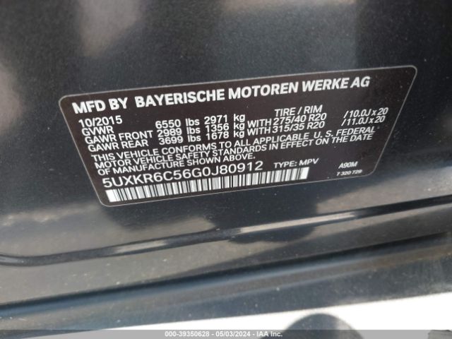 2016 BMW X5 5UXKR6C56G0J80912 Photo 8