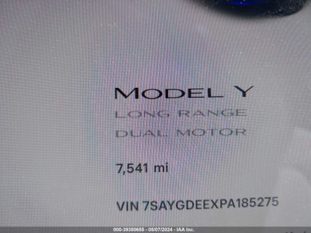 7SAYGDEEXPA185275 Tesla Model Y Awd/long Range Dual Motor All-wheel Drive
