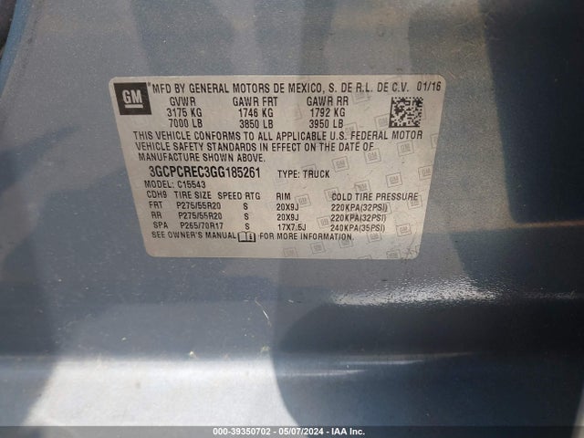 Chevrolet Silverado 1500 1lt 2016 3GCPCREC3GG185261 Image 9