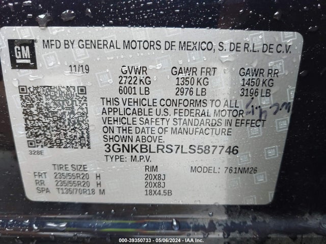 Chevrolet Blazer Awd Premier 2020 3GNKBLRS7LS587746 Image 9