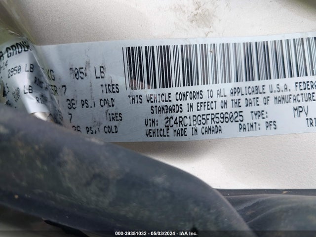 2C4RC1BG5FR596025 Chrysler Town & Country Touring