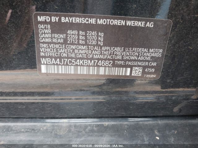 WBA4J7C54KBM74682 BMW 440i Gran Coupe Xdrive