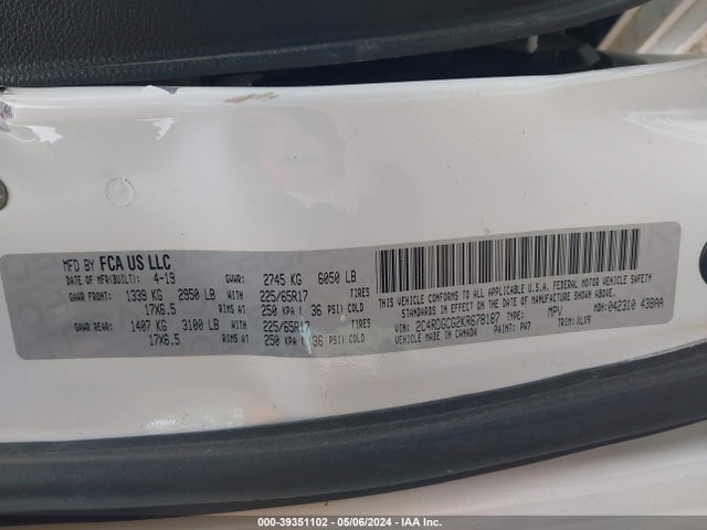 Dodge Grand Caravan Sxt 2019 2C4RDGCG2KR678187 Image 9