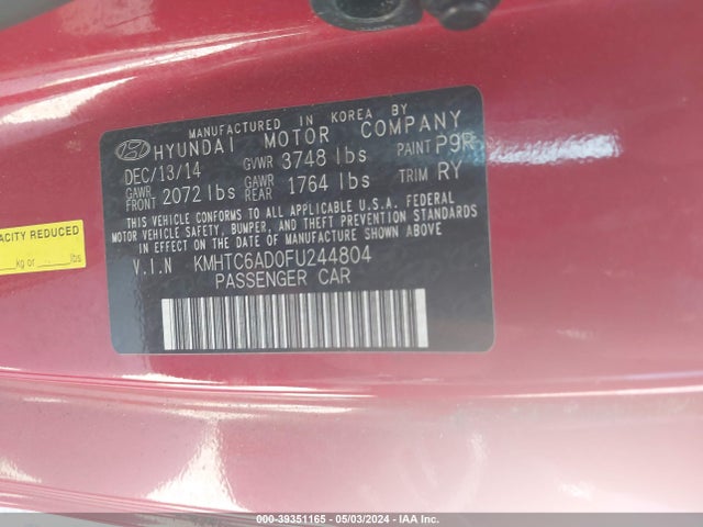 Hyundai Veloster 2015 KMHTC6AD0FU244804 Image 9