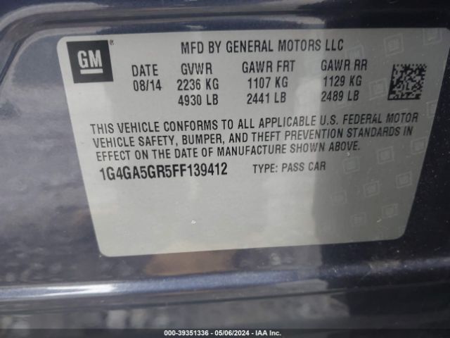 1G4GA5GR5FF139412 Buick Lacrosse