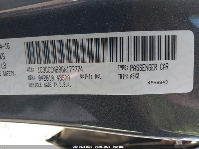1C3CCCAB8GN177774 Chrysler 200 Limited