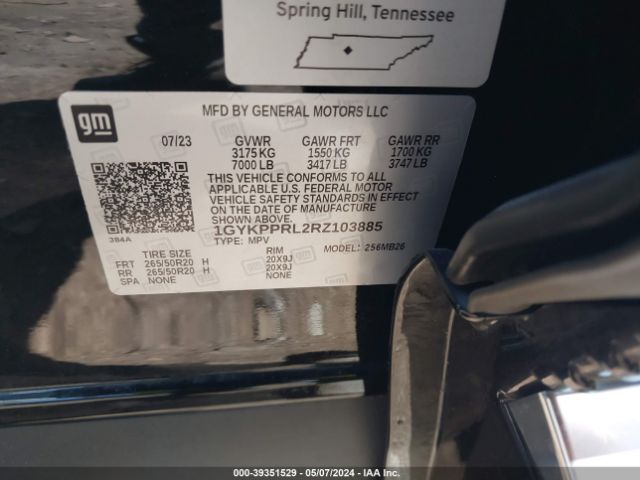 1GYKPPRL2RZ103885 Cadillac Lyriq Luxury W/1sc