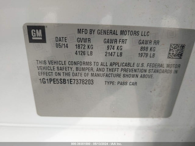 Chevrolet Cruze 2lt Auto 2014 1G1PE5SB1E7378203 Image 9