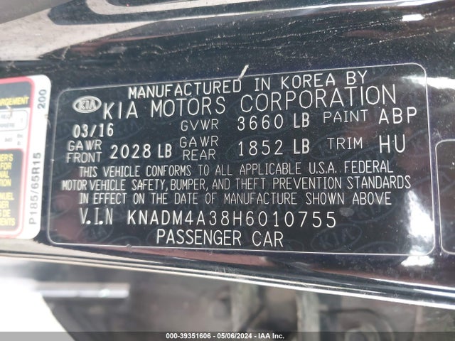 KIA RIO LX 2017 KNADM4A38H6010755 Image 9