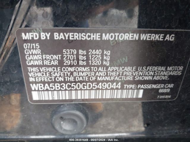 WBA5B3C50GD549044 BMW 535i Xdrive