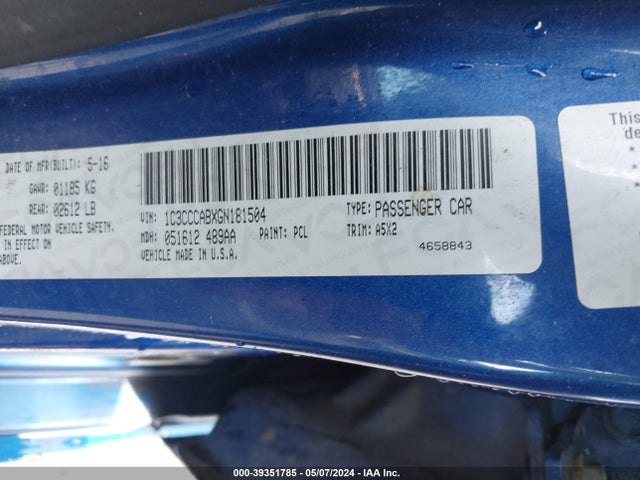 1C3CCCABXGN181504 Chrysler 200 Limited