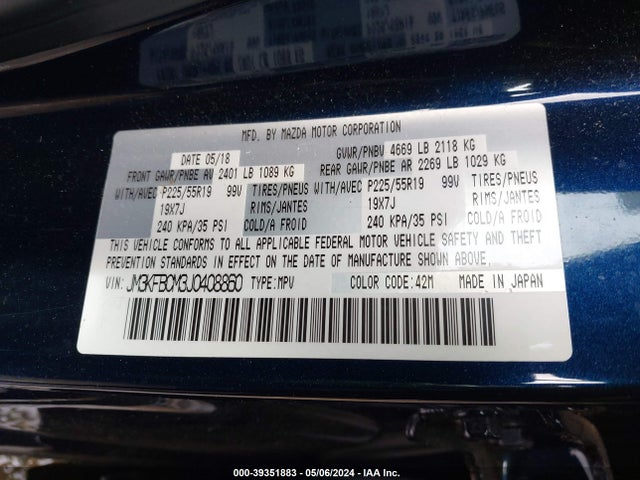 Mazda Cx-5 Touring 2018 JM3KFBCM3J0408860 Image 9