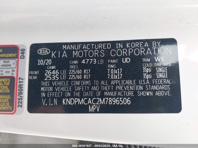KIA Sportage Lx 2021 KNDPMCAC2M7896506 Image 9