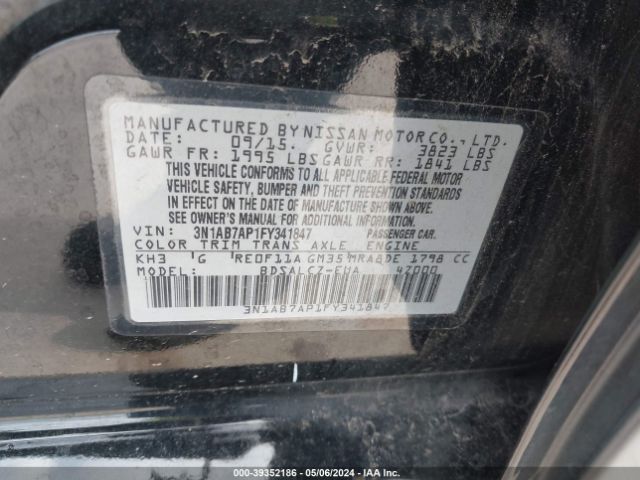 3N1AB7AP1FY341847 Nissan SENTRA S