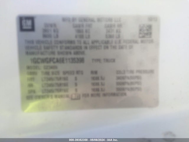 Chevrolet Express 2500 Work Van 2014 1GCWGFCA6E1135398 Image 9