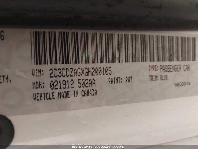 Dodge Challenger Sxt Plus 2016 2C3CDZAGXGH200105 Image 9