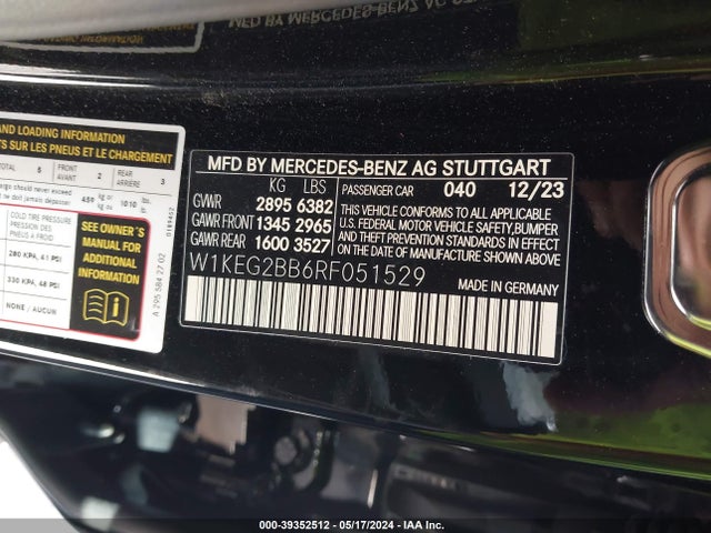 Mercedes-Benz Eqe 350+ 2024 W1KEG2BB6RF051529 Image 9