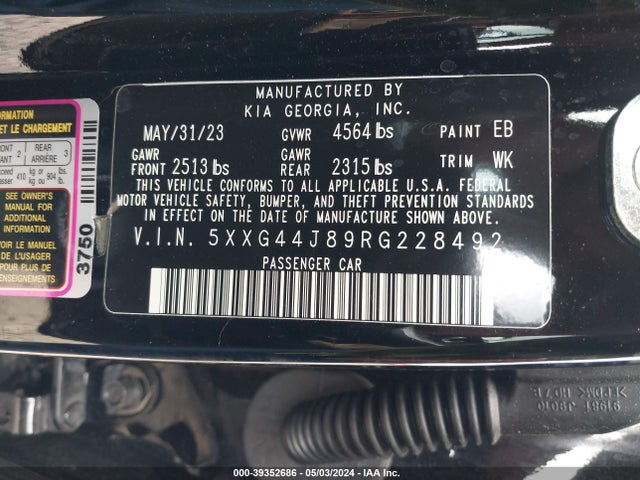 KIA K5 Gt 2024 5XXG44J89RG228492 Image 9