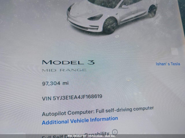 Tesla Model 3 Long Range/mid Range 2018 5YJ3E1EA4JF168619 Image 7
