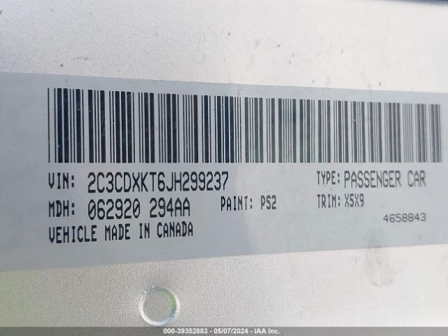 2C3CDXKT6JH299237 Dodge Charger Police Awd