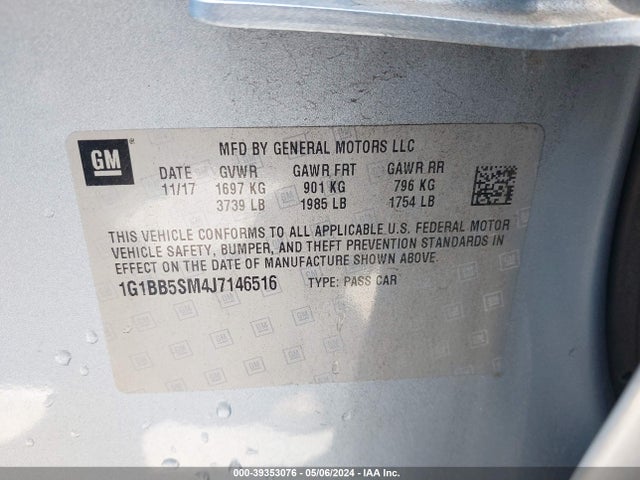 Chevrolet Cruze Ls Manual 2018 1G1BB5SM4J7146516 Image 9