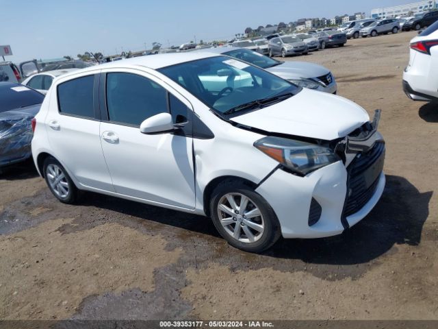 2015 Toyota Yaris Le მანქანა იყიდება აუქციონზე, vin: VNKKTUD30FA019671, აუქციონის ნომერი: 39353177