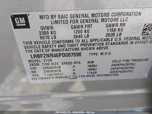LRBFZNR46PD087696 Buick Envision Essence Fwd
