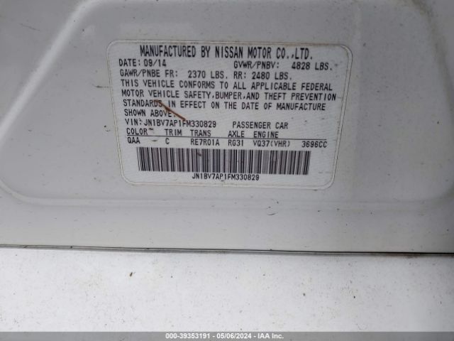 JN1BV7AP1FM330829 Infiniti Q50 Premium
