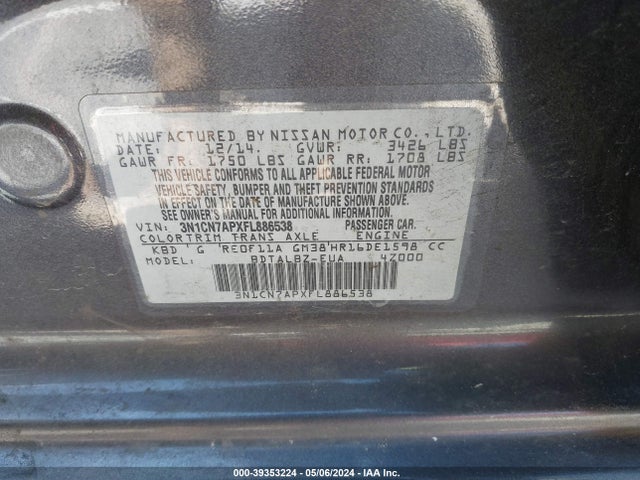 Nissan Versa 1.6 Sv 2015 3N1CN7APXFL886538 Image 9