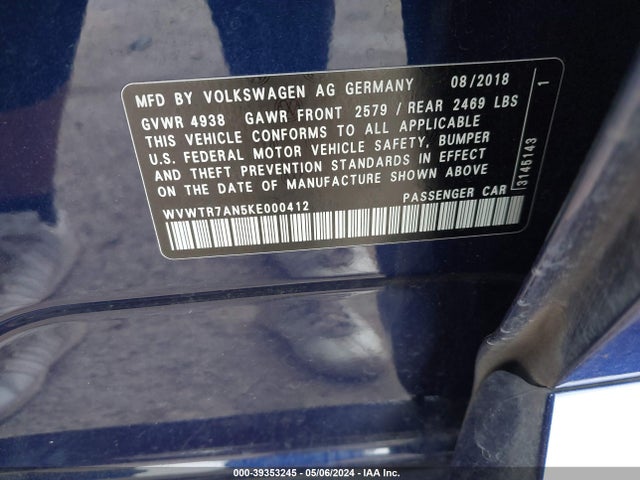 WVWTR7AN5KE000412 Volkswagen Arteon 2.0t Sel Premium R-line