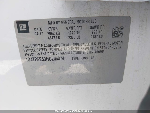 1G4ZP5SS3HU205374 Buick Lacrosse Essence
