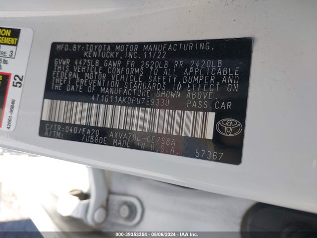 Toyota CAMRY SE 2023 4T1G11AK0PU759330 Image 9