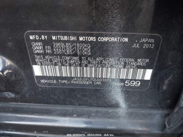 2013 MITSUBISHI LANCER JA32U2FU7DU003073 Photo 8