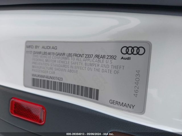 WAUKMAF48JN007423 Audi A4 2.0t Tech Ultra Premium/2.0t Ultra Premium