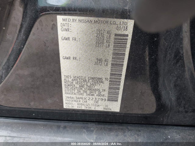 Nissan Altima 2.5 S 2018 1N4AL3AP6JC223299 Image 9