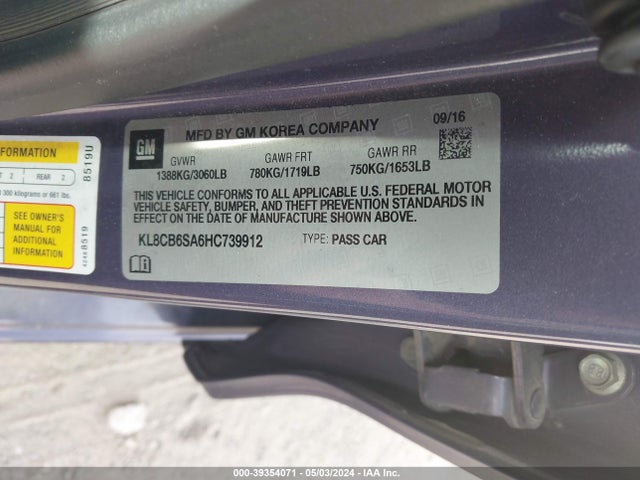 Chevrolet Spark Ls Cvt 2017 KL8CB6SA6HC739912 Image 9
