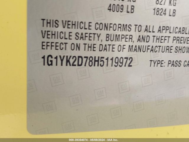 1G1YK2D78H5119972 Chevrolet Corvette Stingray Z51