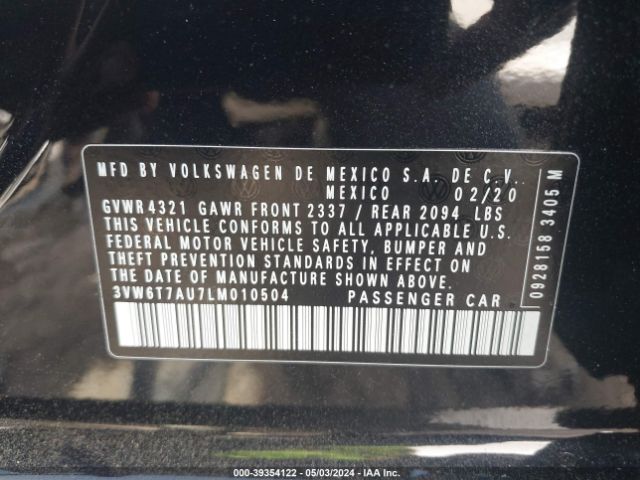 3VW6T7AU7LM010504 Volkswagen Golf Gti 2.0t Autobahn/2.0t S/2.0t Se