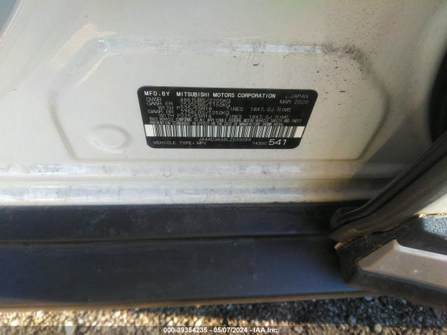 Mitsubishi Outlander Se 2.4 2020 JA4AD3A38LZ039058 Image 9