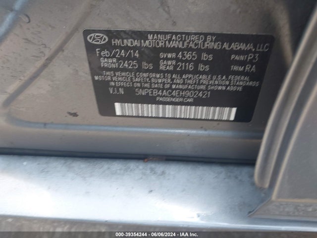 Hyundai SONATA GLS 2014 5NPEB4AC4EH902421 Image 9