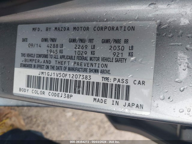 Mazda Mazda6 I Touring 2015 JM1GJ1V50F1207383 Image 9