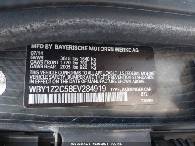 WBY1Z2C58EV284919 BMW I3