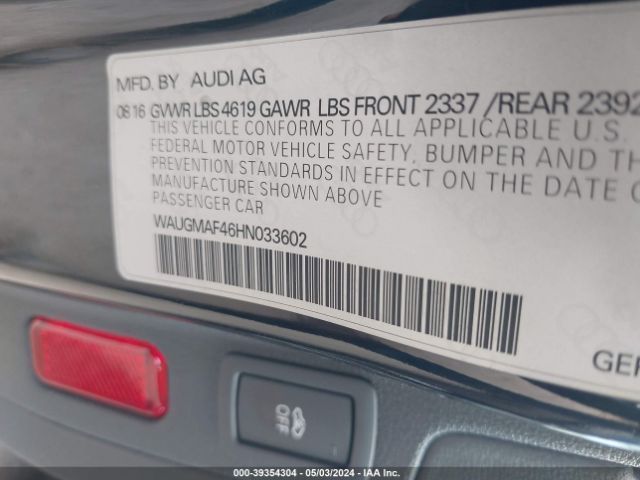 WAUGMAF46HN033602 Audi A4 2.0t Ultra Premium