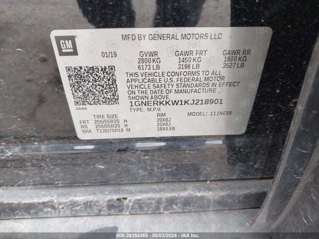 Chevrolet Traverse Premier 2019 1GNERKKW1KJ218901 Image 9