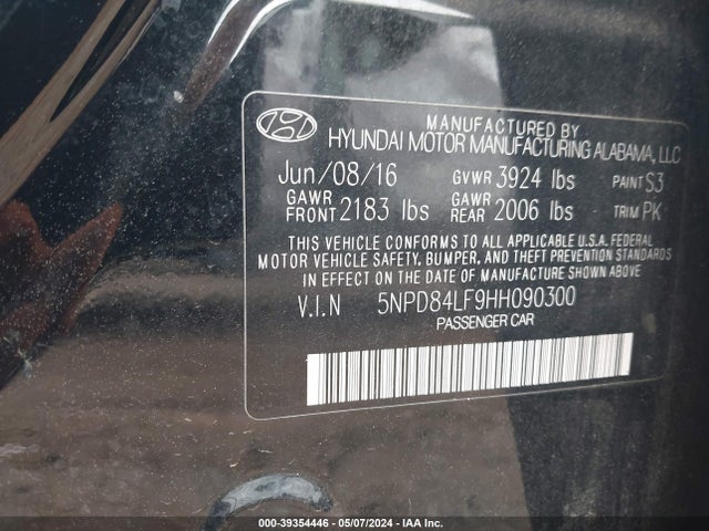 Hyundai ELANTRA SE 2017 5NPD84LF9HH090300 Image 9