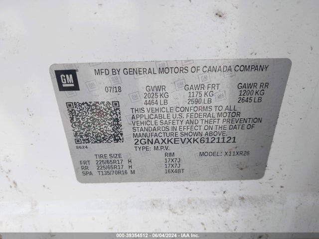 Chevrolet EQUINOX LT 2019 2GNAXKEVXK6121121 Image 9