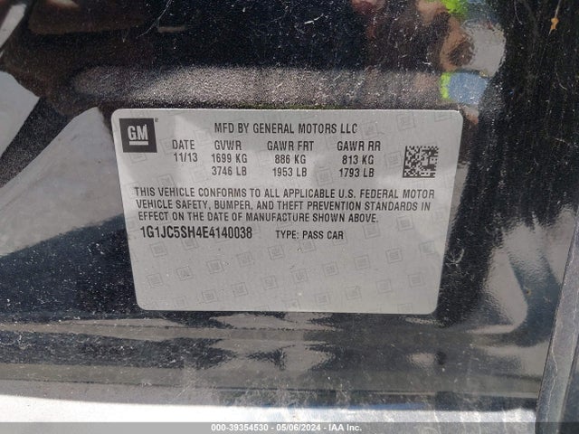 Chevrolet Sonic Lt Auto 2014 1G1JC5SH4E4140038 Image 9