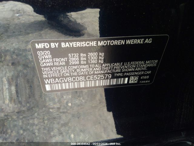 WBAGV8C08LCE52579 BMW M850i Gtan Coupe Xdrive