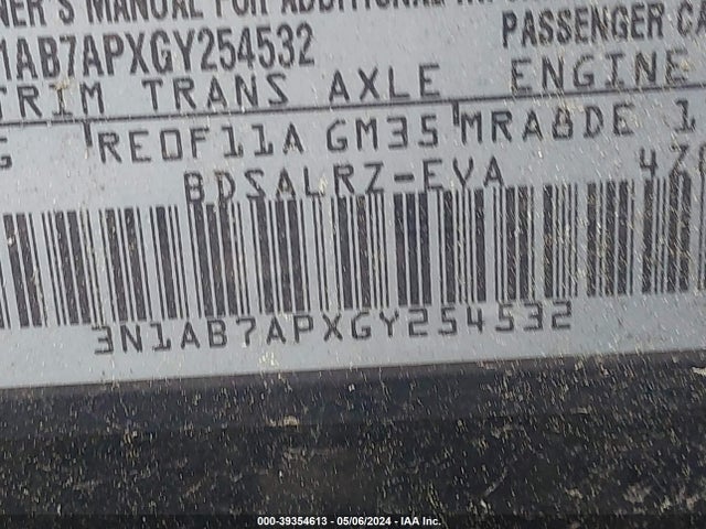 Nissan SENTRA SR 2016 3N1AB7APXGY254532 Image 9